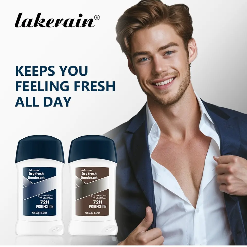 45g Men's Deodorant Balm, Woody Musk Scent Fragrance Deodorant, 72-Hour Long-Lasting Freshness, Underarm Odor Control, Sweat-Stopping, Refreshing