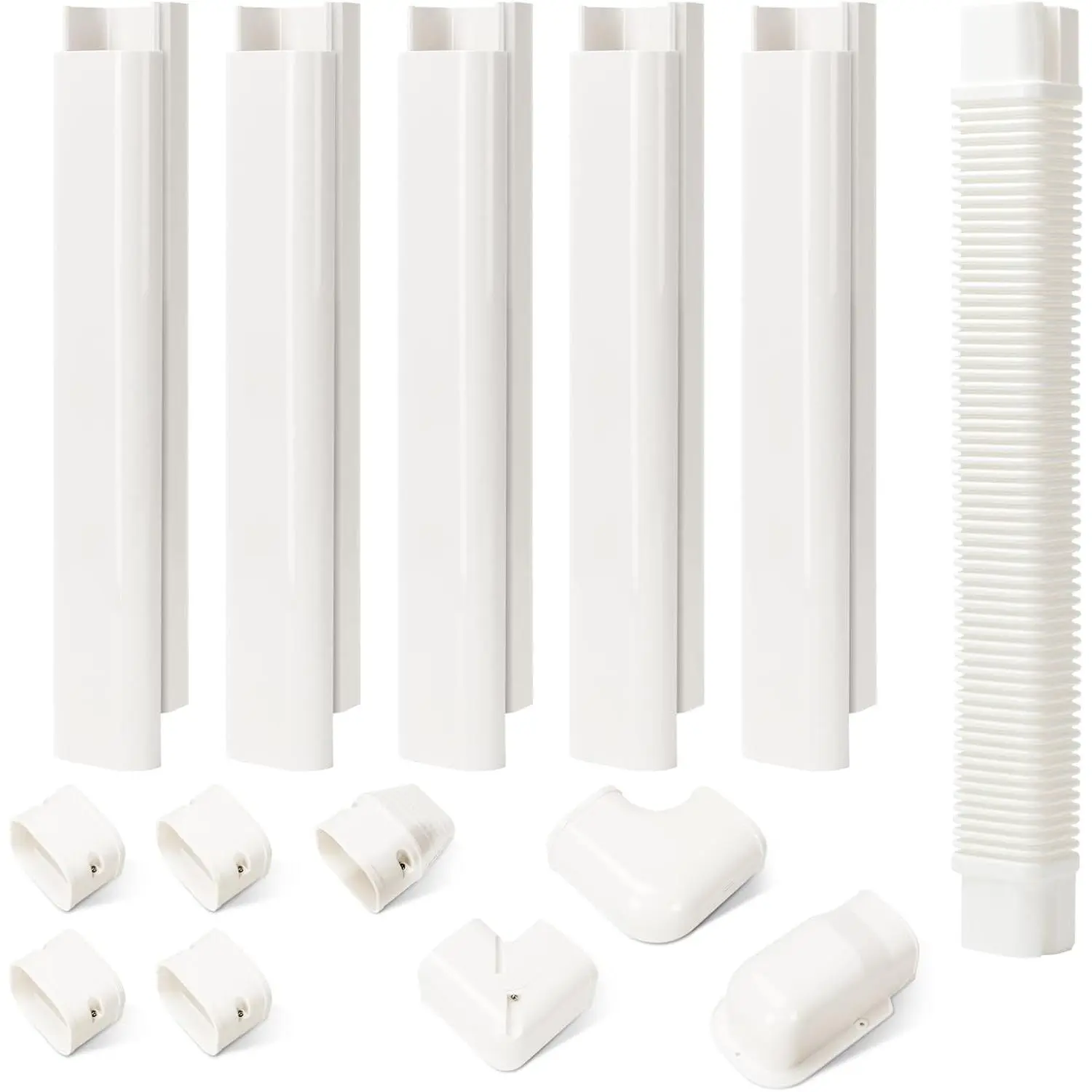 3" W 10Ft L Mini Split Line Set Cover Kit Air Conditioners Decorative PVC Slim Line Cover for Central AC & Heat Pumps Systems Tubing Cover