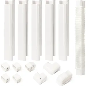 3" W 10Ft L Mini Split Line Set Cover Kit Air Conditioners Decorative PVC Slim Line Cover for Central AC & Heat Pumps Systems Tubing Cover