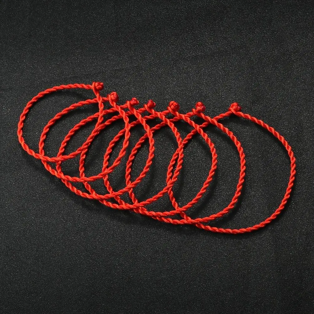 Red Thread String Bracelet - Handmade Weave Rope Bangle, Lucky Fashion Jewelry for Couples, Fidget Accessory with Coraline Key Necklace Charms & 4-Leaf Clover Gift
