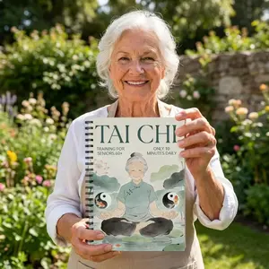 Tai Chi Practice Coil Notebook for Seniors, Serene Eastern Zen Style, Ideal for Ages 60+, Perfect Gift for Silver Generation