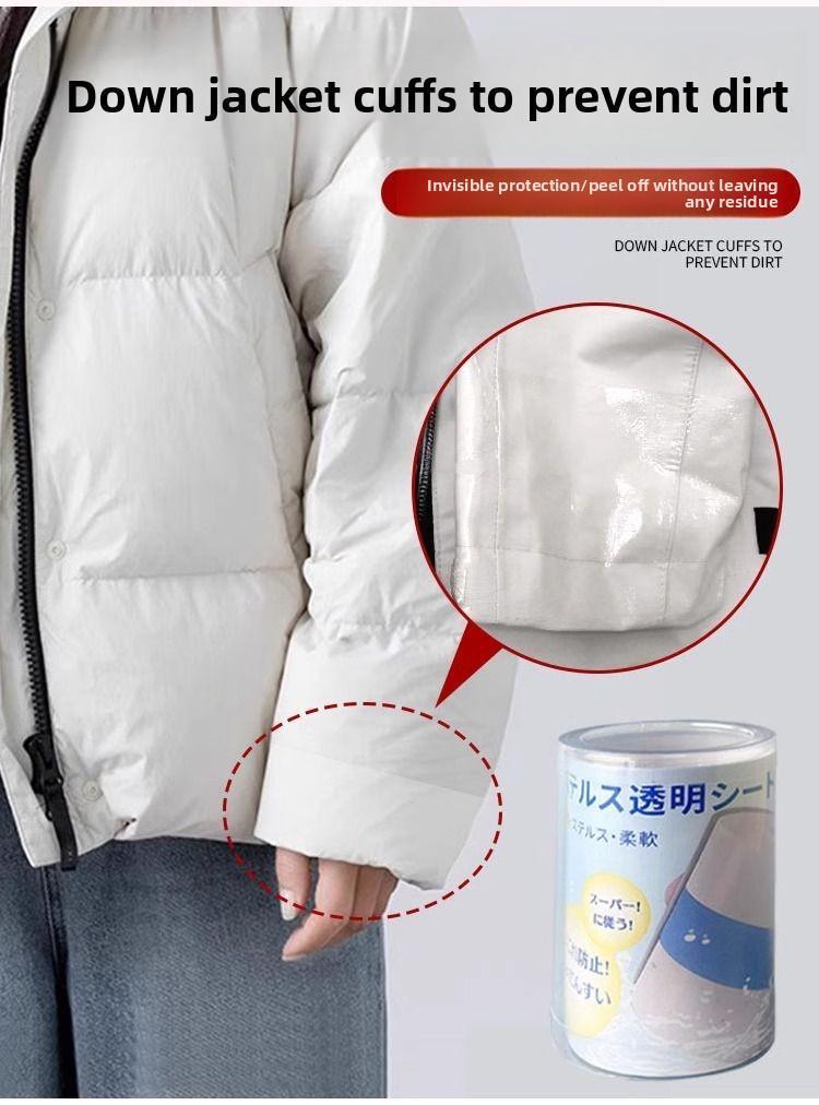 3PCS Anti-stain stickers for trench coat collars, winter down jackets, overcoats, outerwear, and linings; invisible, transparent, and self-adhesive.