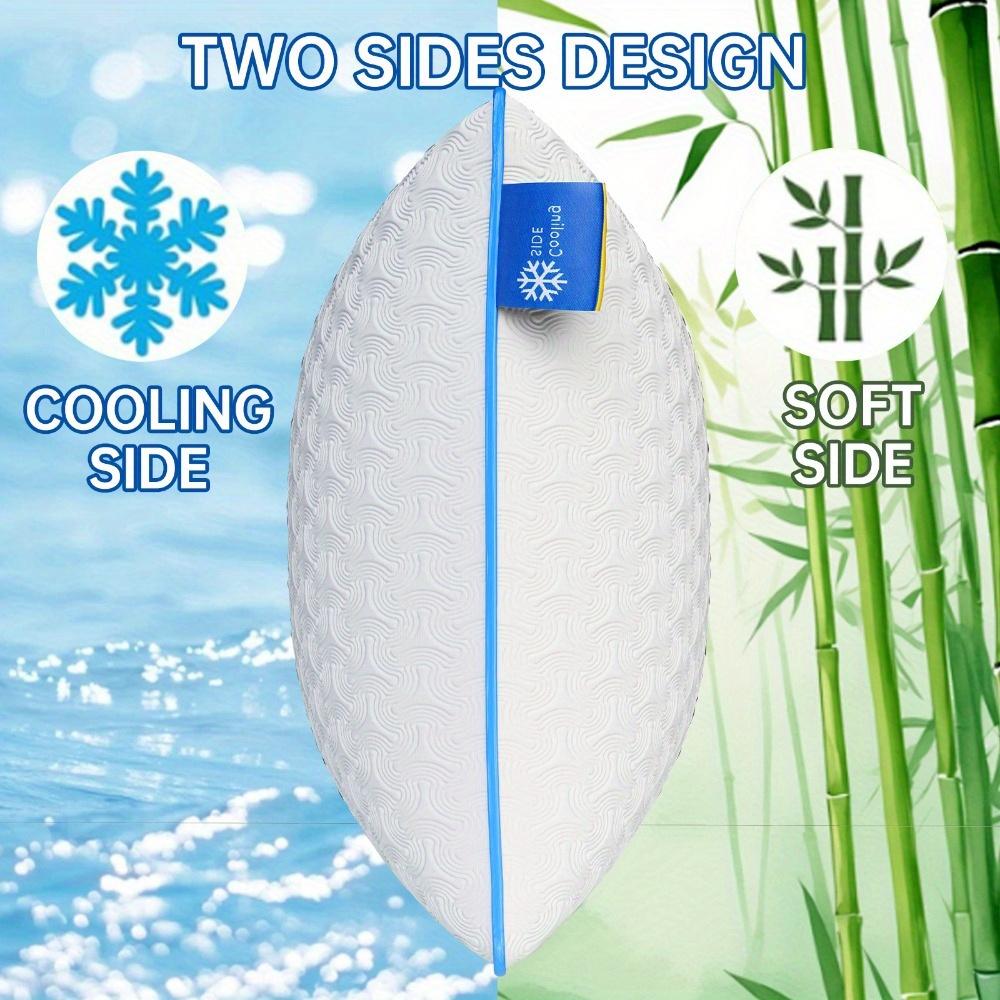 Pack of cool and breathable memory cotton fragment pillows, gel pressure-relieving full sleeping pillows, relieving night sweating 20 * 30 inches