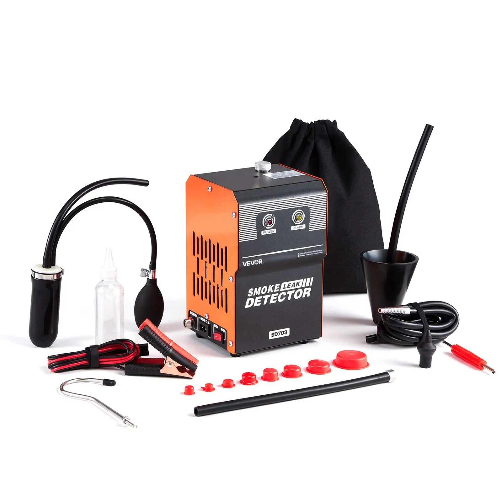 VEVOR DC 12V Power Automotive Smoke Machine Leak Detector, Vacuum Pump EVAP Diagnostic Tester with Built-in Air Pump, Dual-Mode Test Tool for Cars/ATVs
