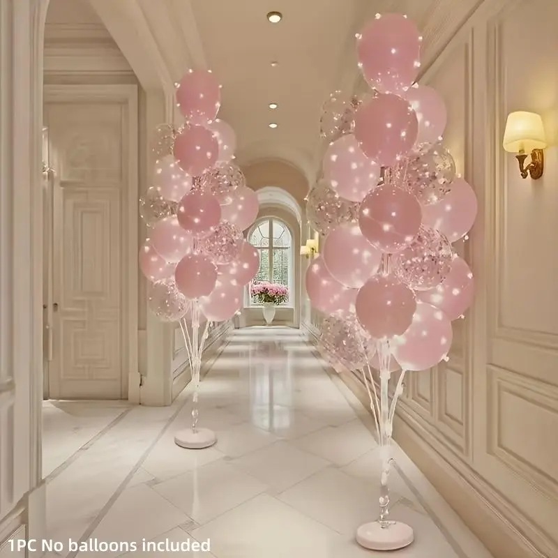 High-Top Balloon Stand Set with Water Base, Large Reusable Plastic Column Base, Perfect for Wedding, New Year and Valentine's Day Party Decorations, Balloon Arch Decoration, Balloon Party Supplies