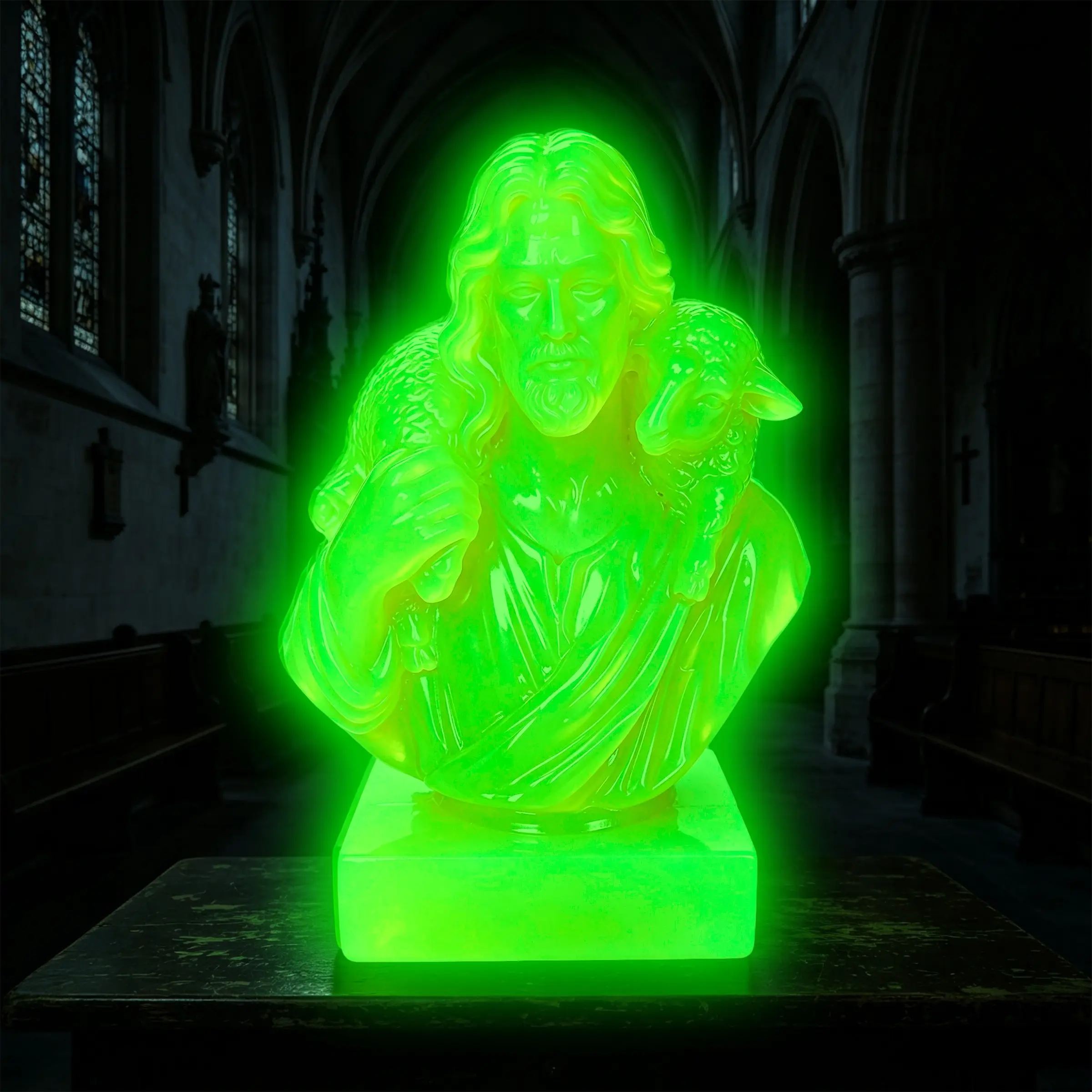 Glow In The Night Jesus Statue Figurine, Illuminated Religious Sculpture, Perfect for Home Decor, Spiritual Gift Idea, Unique Nighttime Display Piece