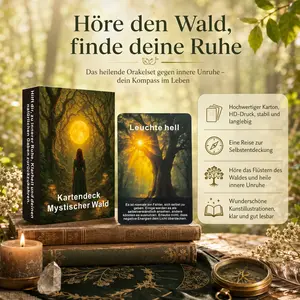 48 German Oracle Cards, Mystical Forest Healing Guide, Meditation Spiritual Gift, Tarot Card Self-Reflection Divination