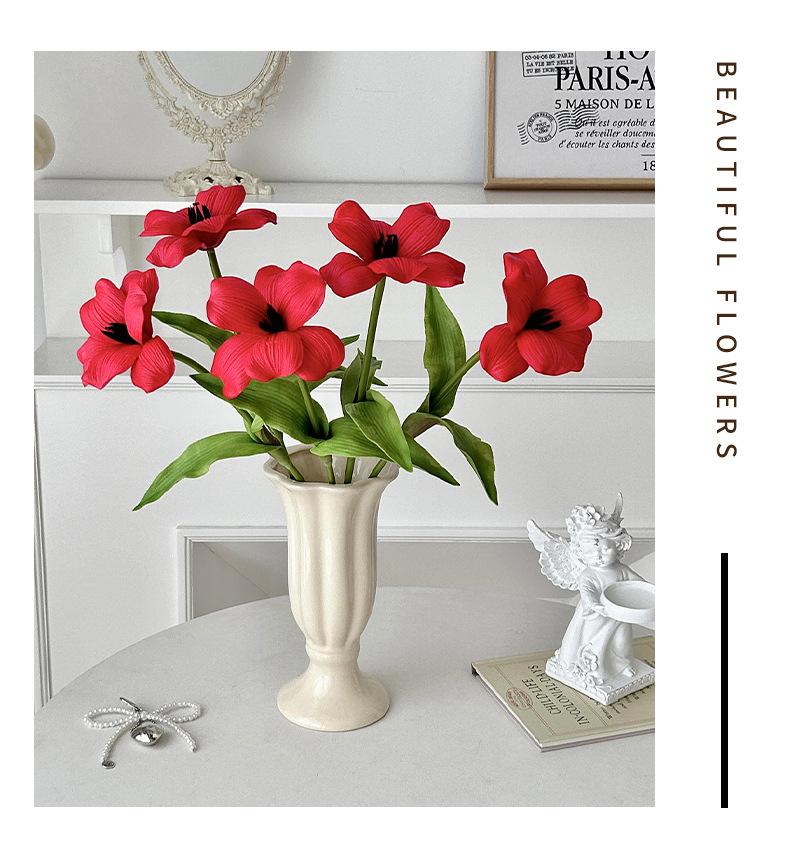 High-Quality PU Feel Brownie Tulip Artificial Flower Living Room Home Decoration Wedding Hall Floral Photography Prop