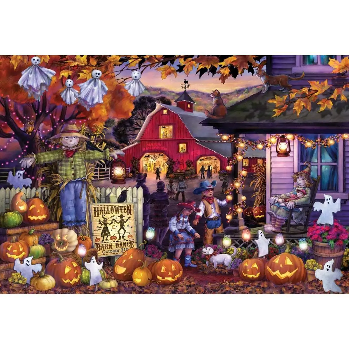 Halloween Dance Jigsaw Puzzle - 1000 Pieces for Adults & Kids - 19" x 13" Halloween Jigsaw Puzzle with Large, Fully Interlocking & Randomly Shaped Pieces