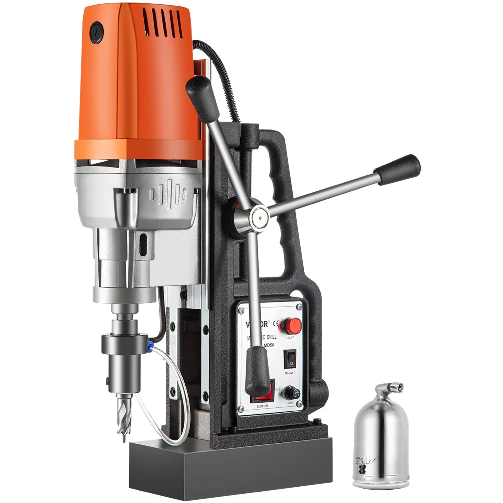 【DealsForYouDays】VEVOR 1680W MD50 Magnetic Drill 300 RPM Spindle Speed Electric Magnetic Drilling System with 2 Inch Boring Diameter and 2900 LBS Magnet Force