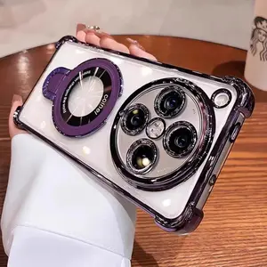 For OPPO Find X9 Ultra Case Ushaped Magnetic bracket TPU Soft Silicone Cover For Oppo Find X7 X8 Ultra Pro built-in lens filma