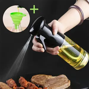 1pc 300ml oil spray bottle, 1pc folding funnel, kitchen oil spray, camping tools, Olive Oil Sprayer, Cooking Oil Sprayer, salad barbecue kitchen baking household oil spray, kitchen supplies
