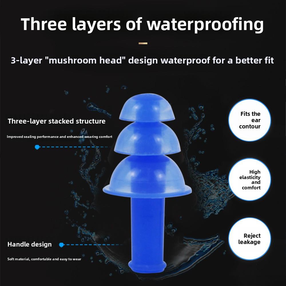 Nose Clip and Earplug Set for Adults - TPE Material - Dark Blue, Black, White, Pink, Sky Blue - Ideal for Swimming and Wading Sports - Solid Color