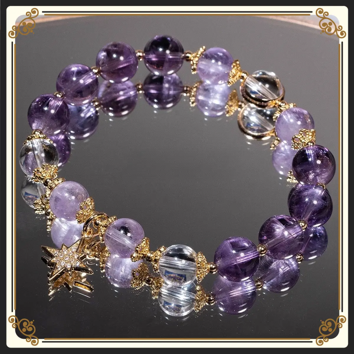 Natural Amethyst Crystal Bracelet for Female Students & Office Workers, Premium Gift-Ready Accessory for Best Friends