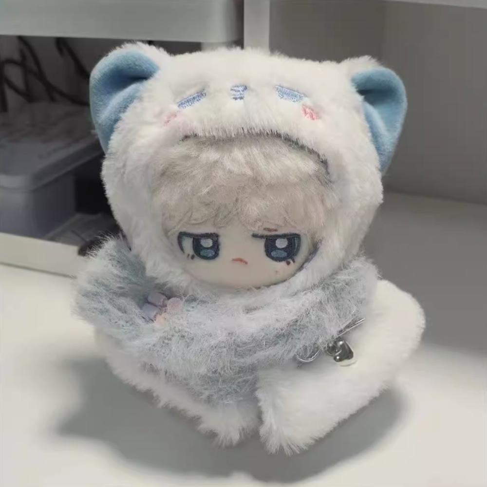 Plush Cloak 10cm Cotton Doll Clothes Suit Cute 20cm Doll Clothes Outfit Dress Up Blue Doll Clothes Set Children's Gift