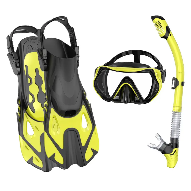 Best-selling snorkeling set: diving goggles, full-dry breathing tube, fins, and professional diving equipment