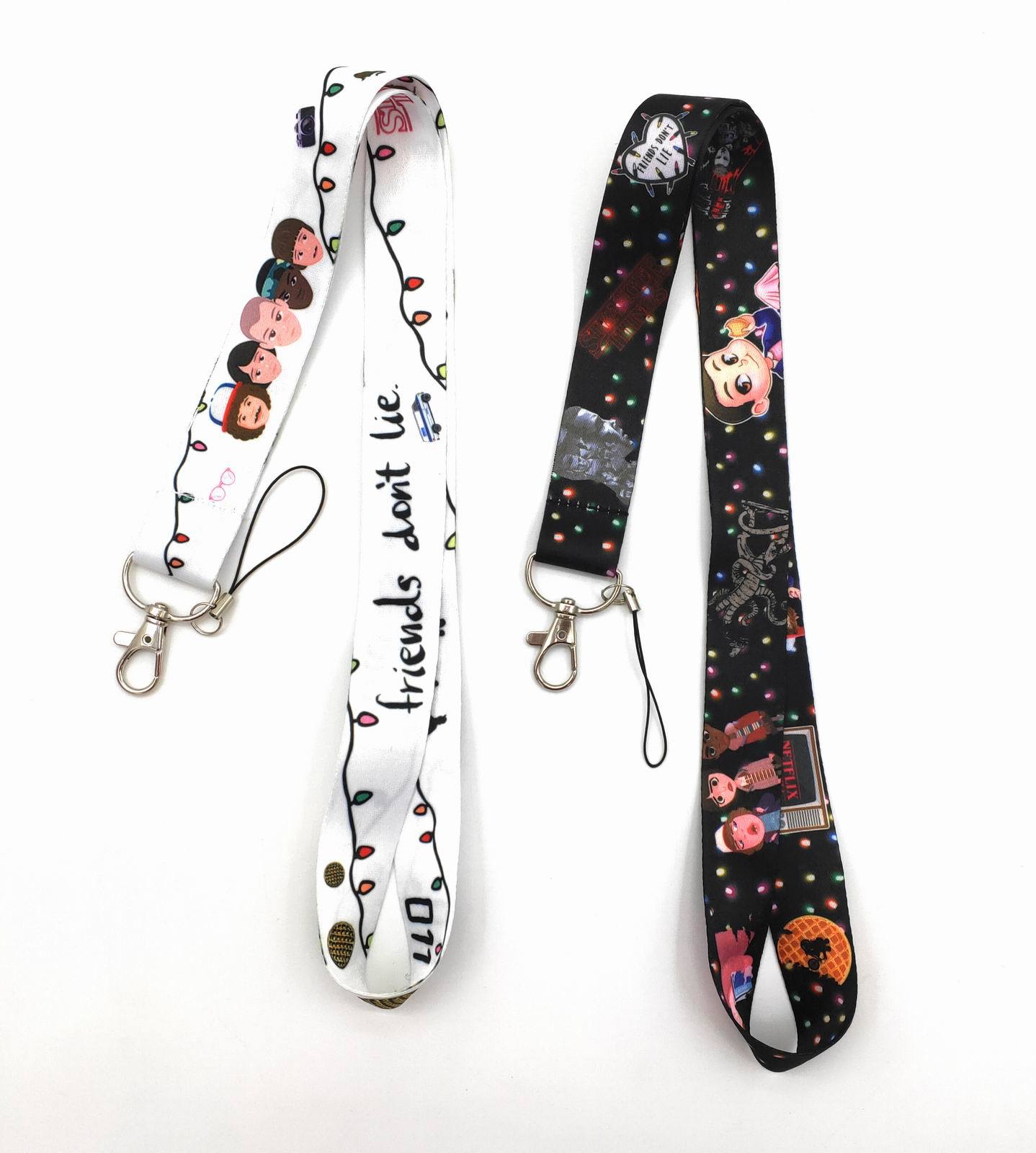 Stranger Things Anime Cartoon Long Lanyard Card Holder Neck Strap Phone Lanyard with Metal Hooks and Printed Ropes for Hanging Phones and ID Cards - Ribbon Stranger Things Anime Cartoon Long Lanyard Card Holder Neck Strap Phone Lanyard with Metal Hooks and Printed Ropes for Hanging Phones and ID Cards - Ribbon