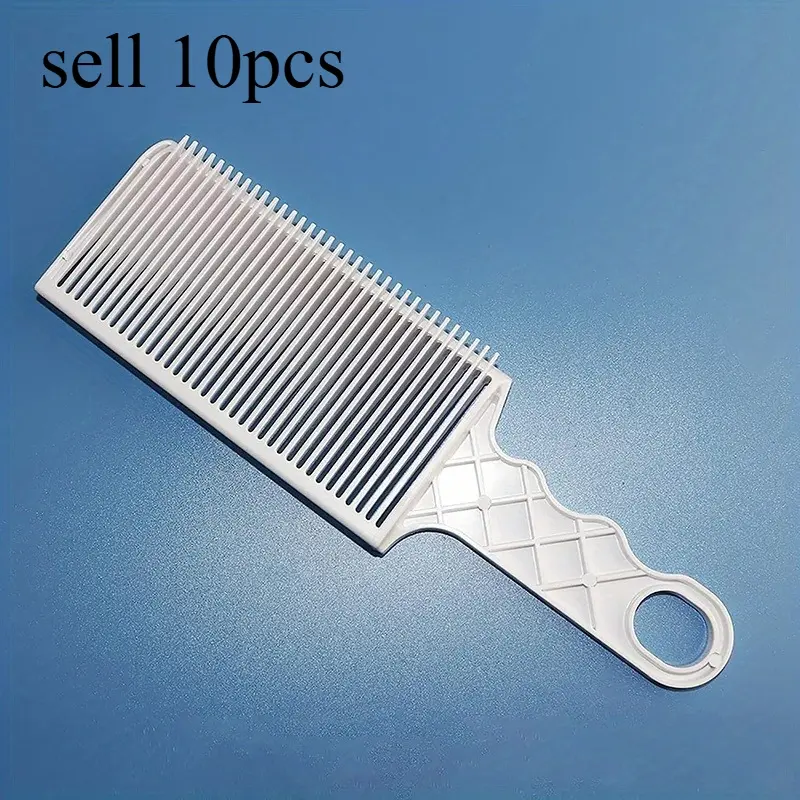 10pcs heat-resistant and anti-static hair comb, professional oily and faded side parting tool, sturdy toothed plastic flat top mixed styling comb, suitable for men, ideal gift choice for salons, hair salons, and home personal care