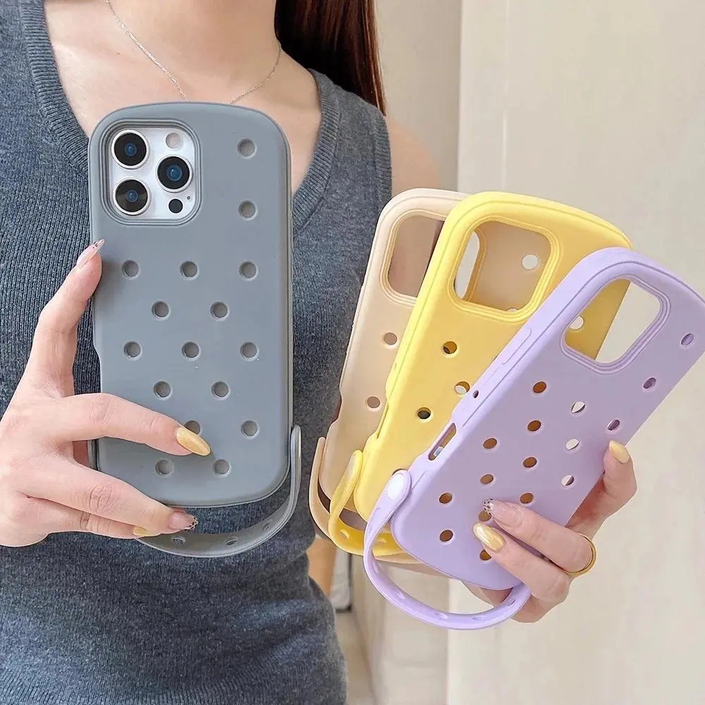 For Crocs Shoes Strap Silicone Case For iPhone 13 14 15 16 17 Pro Max Shockproof Cover