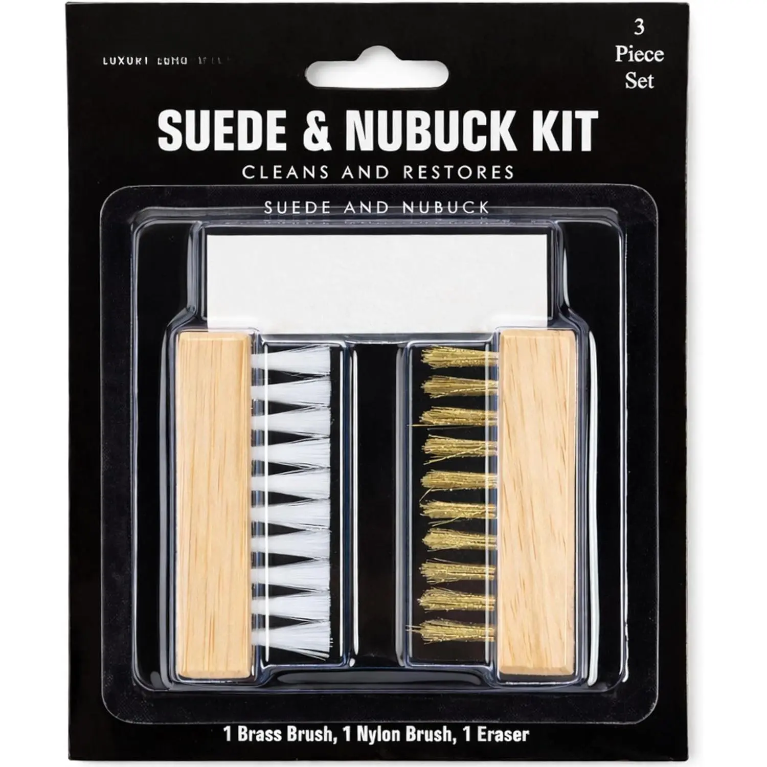 Suede and Nubuck Cleaning Kit - Complete Brass & Nylon Brush Set, Suede Eraser for Shoes, Jackets, Boots, Handbags