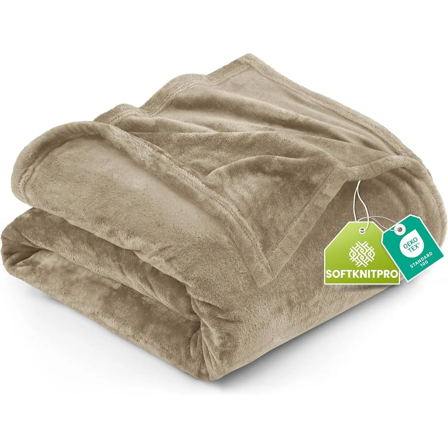 Fleece Blanket Queen Size Camel (90x90 Inches) Ultra Soft Warm Lightweight Microfiber Breathable Anti-Static Cozy Bed Blanket, All-Season Home Decor Gift for Women and Men