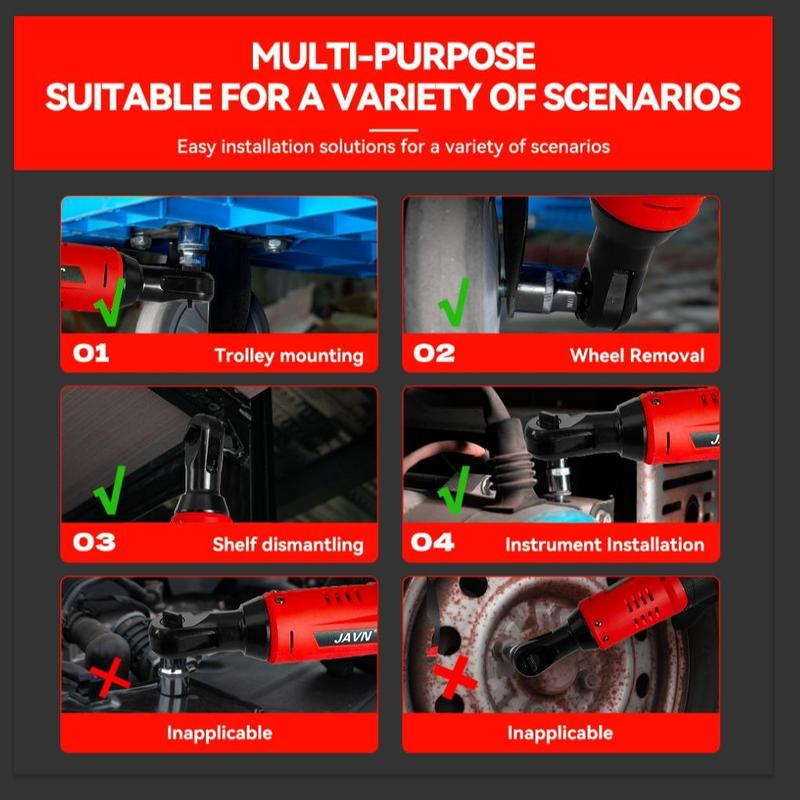 Electric Right Angle Ratchet Wrench, Socket Ratchet Wrench, 45 Nm High Torque Tool 3/8-Inch Drive Cordless Torque Wrench, Car Repair Tool for Screw & Nut Removal, Professional Power Tools #TOP PICKS