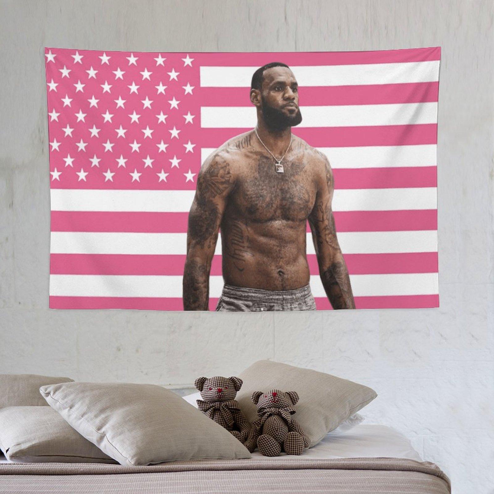 LeBron Art James wall tapestry poster for college dorm cave bedroom living room office party decoration gift