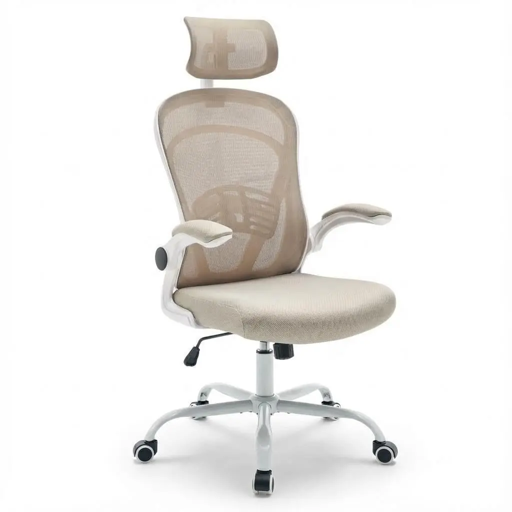 Garvee Ergonomic Office Chair with Adjustable Armrests, Comfortable Computer and Gaming Chair with Lumbar Support, Wide Seat, Ideal for Bedroom, Study, and Student Use