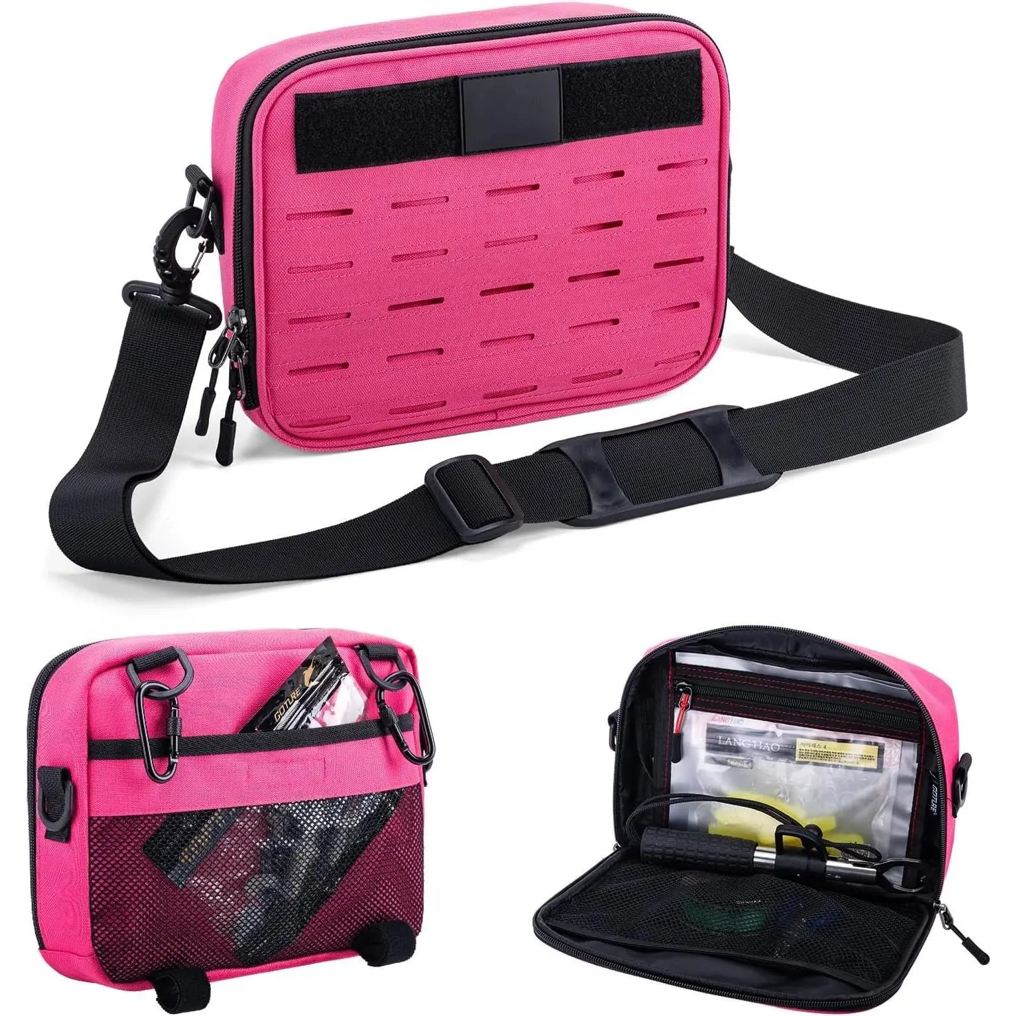 Fishing Tackle Bag,  Binder with Detachable PVC Clear Sleeves | 900D Water-Resistant  Sling Bag,Soft Plastic  Hooks Sinkers Fishing Accessories Storage for Saltwater & Freshwater
