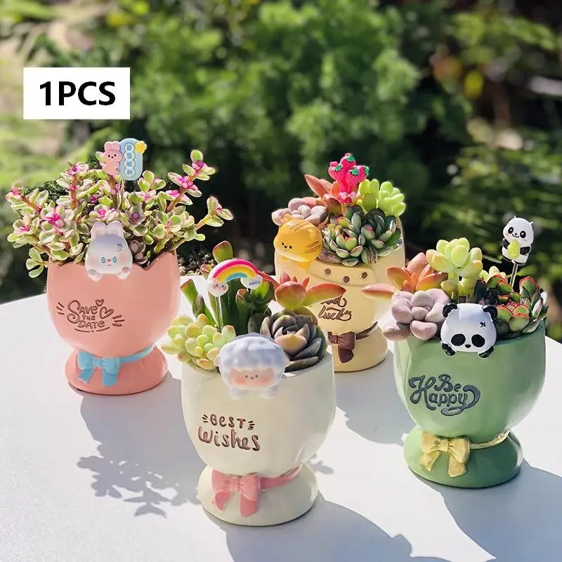 Cactus Plant Pot, Succulent Planter, DIY Micro Landscape, Home Decor, Suitable for Herbs, Cacti, Indoor Gardening, Stylish Flower Pots