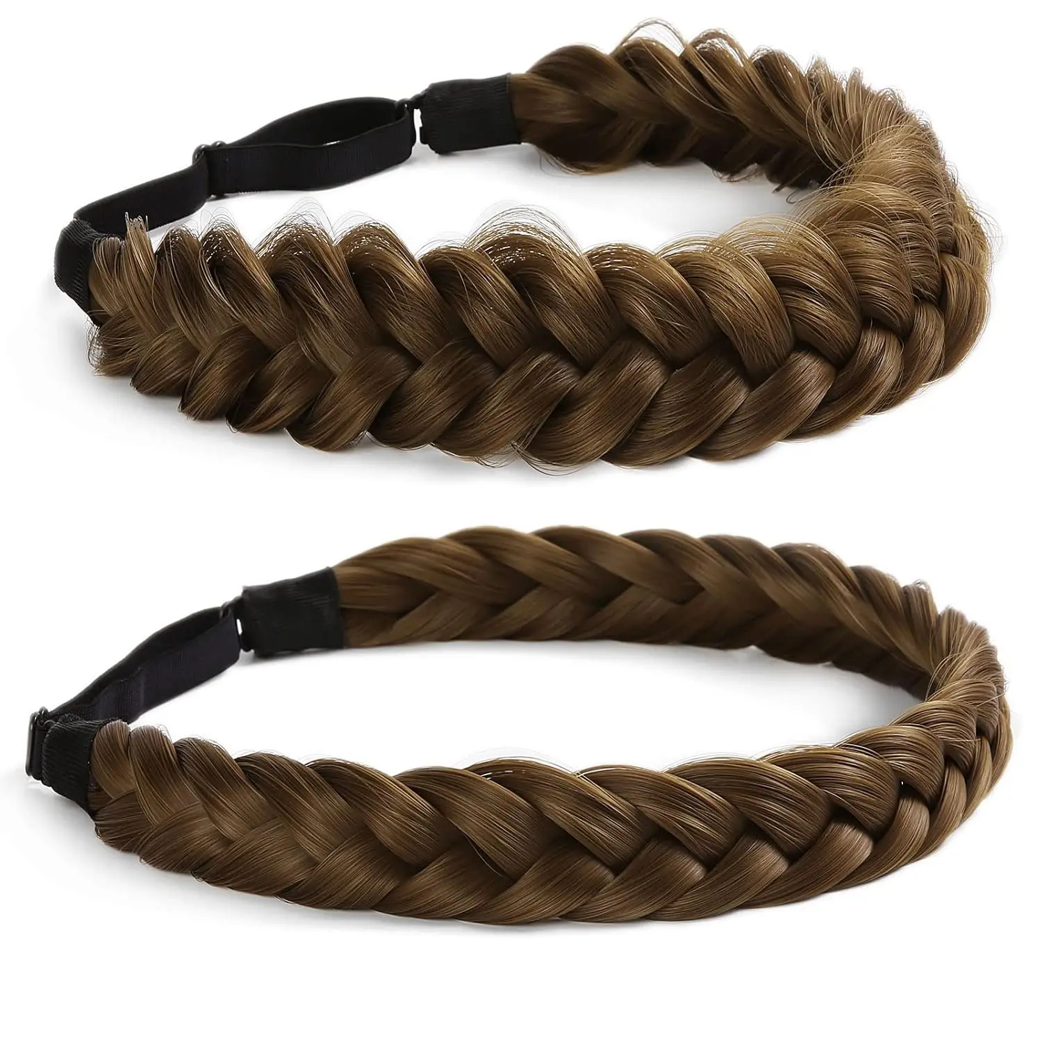 Braid Headband 2 3 Strands combinations  Wide Chunky  Elastic Stretch Hairpiece Braided Headband Women Girl Beauty accessory (Braid  B)