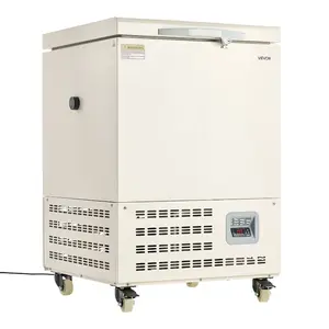 VEVOR Ultra Low Temperature Freezer, 58 L, 40 to 123 Adjustable Temp Range, with Rollers and Digital Display, 304 Stainless Steel Liner, Low Temperature Lab Freezer for Laboratory Samples Storage