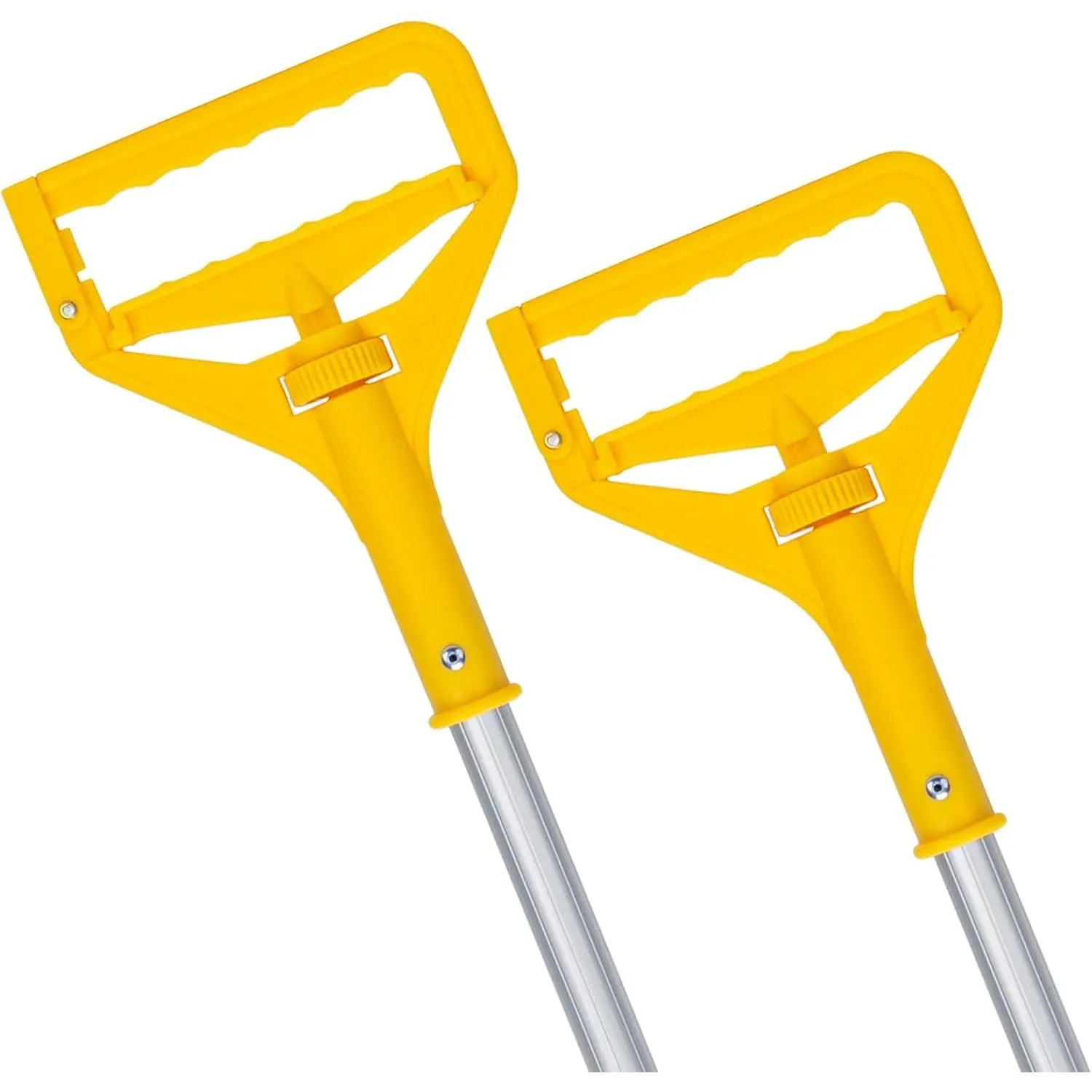 2 Pack Commercial Mop Handle Heavy Duty,60 Inch  Side Gate Mop Stick,Industrial Wet Mops   Holder for Floor Cleaning,Yellow