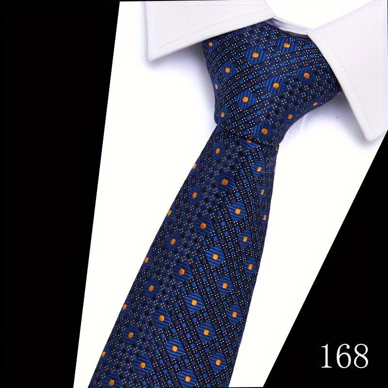 Classic 5-Piece Woven Necktie Set for Male Adults, Patterned Formal Fashion Accessories with Cufflinks and Tie Clip