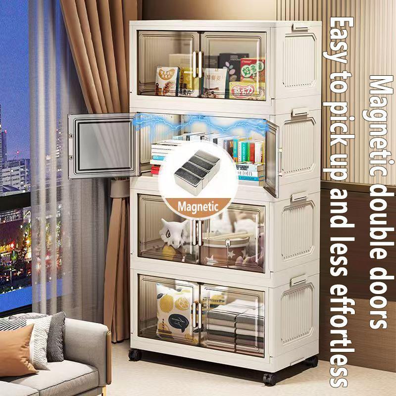 Foldable Storage Box, 1 Count Multi Layer Large Capacity Clothes Storage Box, Home Organizer for Bedroom, Living Room, Office, Collapsible Storage Box, Multilayer Storage, High Capacity Storage