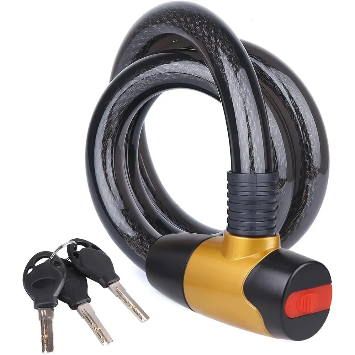Bike Cable Lock with Keys 4FT x 23 mm Durable Steel Anti-Theft Outdoor Waterproof Lock for Bike Ebike Scooter Motorcycle Warehouse Fence Shed Gate