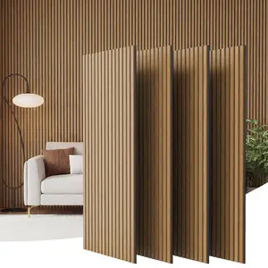 47.2" x 23.6" Acoustic Wall Panels 4 Pack – Sound Absorbing Slat Wood Panels, Echo Reduction for Home Theater, Bedroom, Studio, Living Room Wall Decor, Easy DIY Install, 31ft² Coverage