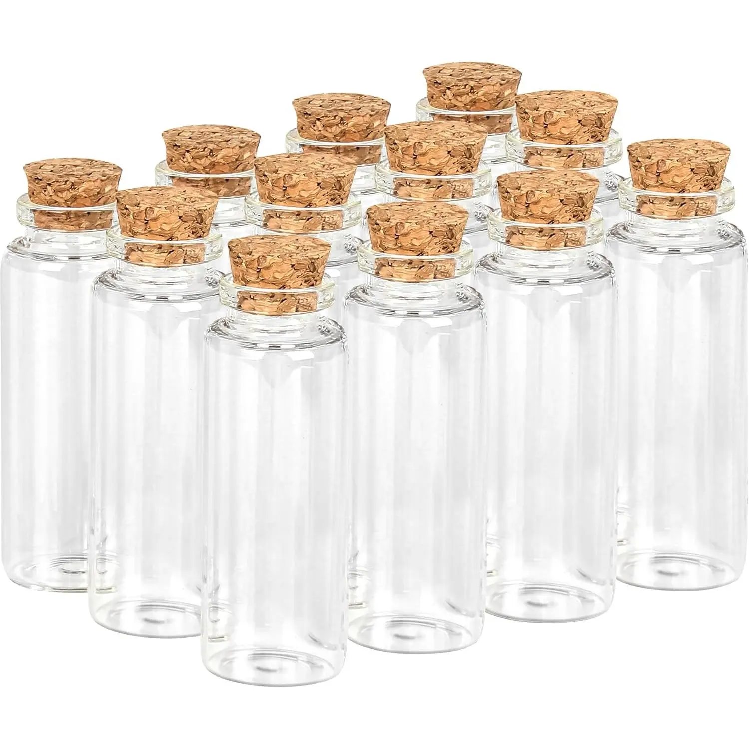 24 PACK 0.87"×1.18" Small DIY Decoration Glass Jars,5ML 0.17OZ Glass Bottle with  Cork Stoppers for Halloween Decorations,Wedding Party Favors