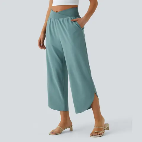 Halara Breezeful High Waisted Crossover Quick Dry Resort Pants with Pockets