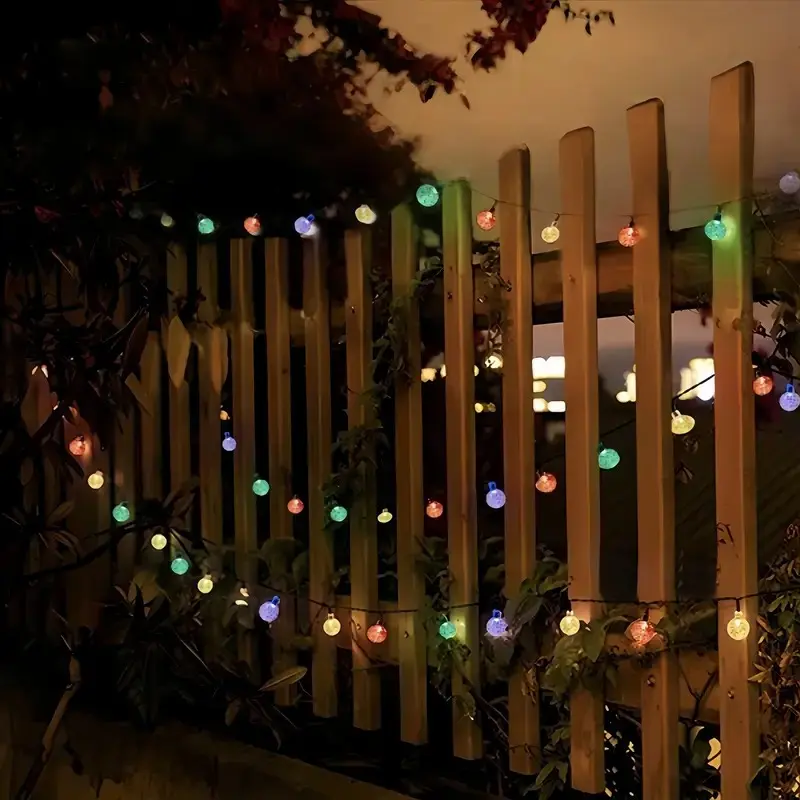 100LED 39.3ft Solar Powered Outdoor String Lights - Purple Clear Globe Lights with 8 Lighting Modes, IP65 Water Resistant, Horror Themed Decorations for Halloween, Christmas, Patio, Porch, Fence and Camping Ambiance Decorative Lights