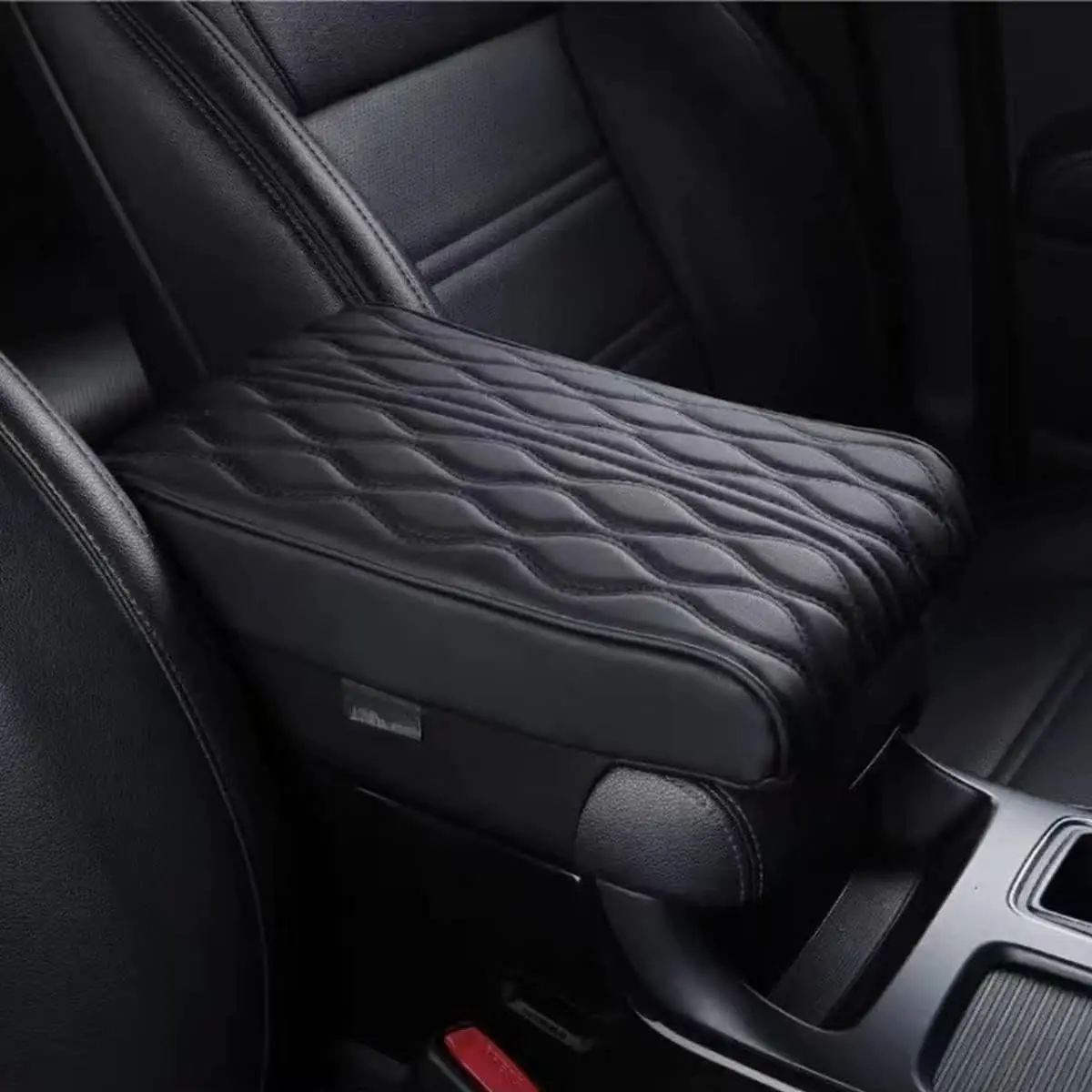 Center Console Cover, Memory   Armrest Cushion, Black Auto Arm Rest Pad, Leather Arm Rest Covering , Hand Rest Pillow for SUV// (Black)