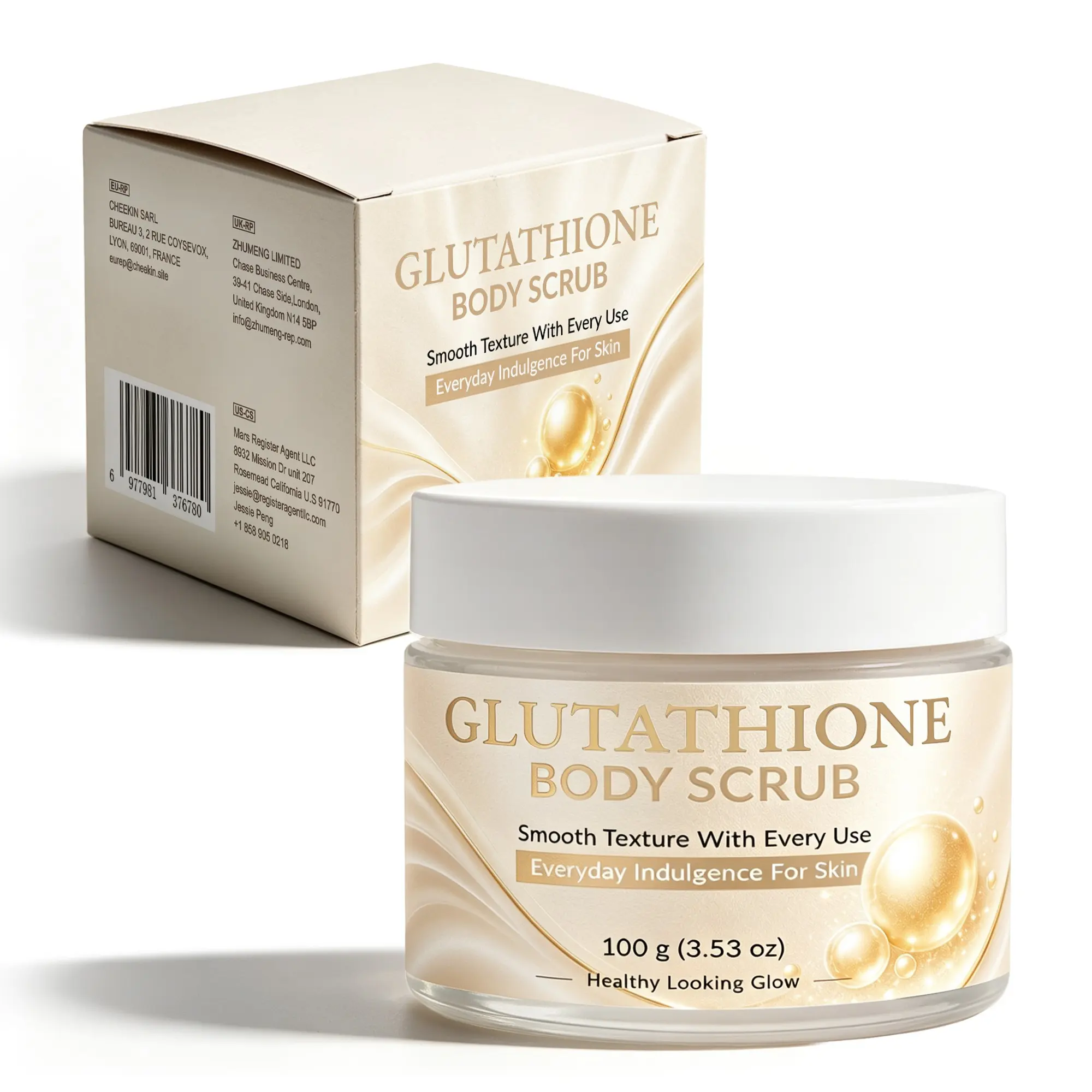 Exfoliating Body Scrub, Smooth Skin Formula, Organic & Vegan, Glutathione Body Scrub, Moisturizing Exfoliation, Gentle Hydrating Care