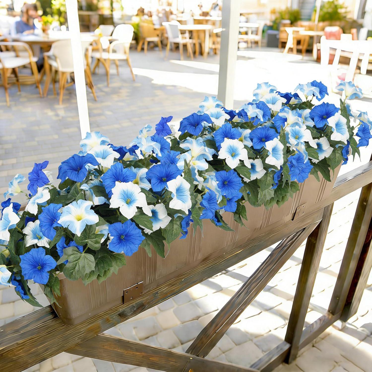 Artificial Fake Flowers Plants for Outdoor Decoration,2PCS Faux Decorative Flower for Home Garden, Porch, Window Box & Yard,Spring/Summer Artificial Flower Plant for Seasonal Celebrations