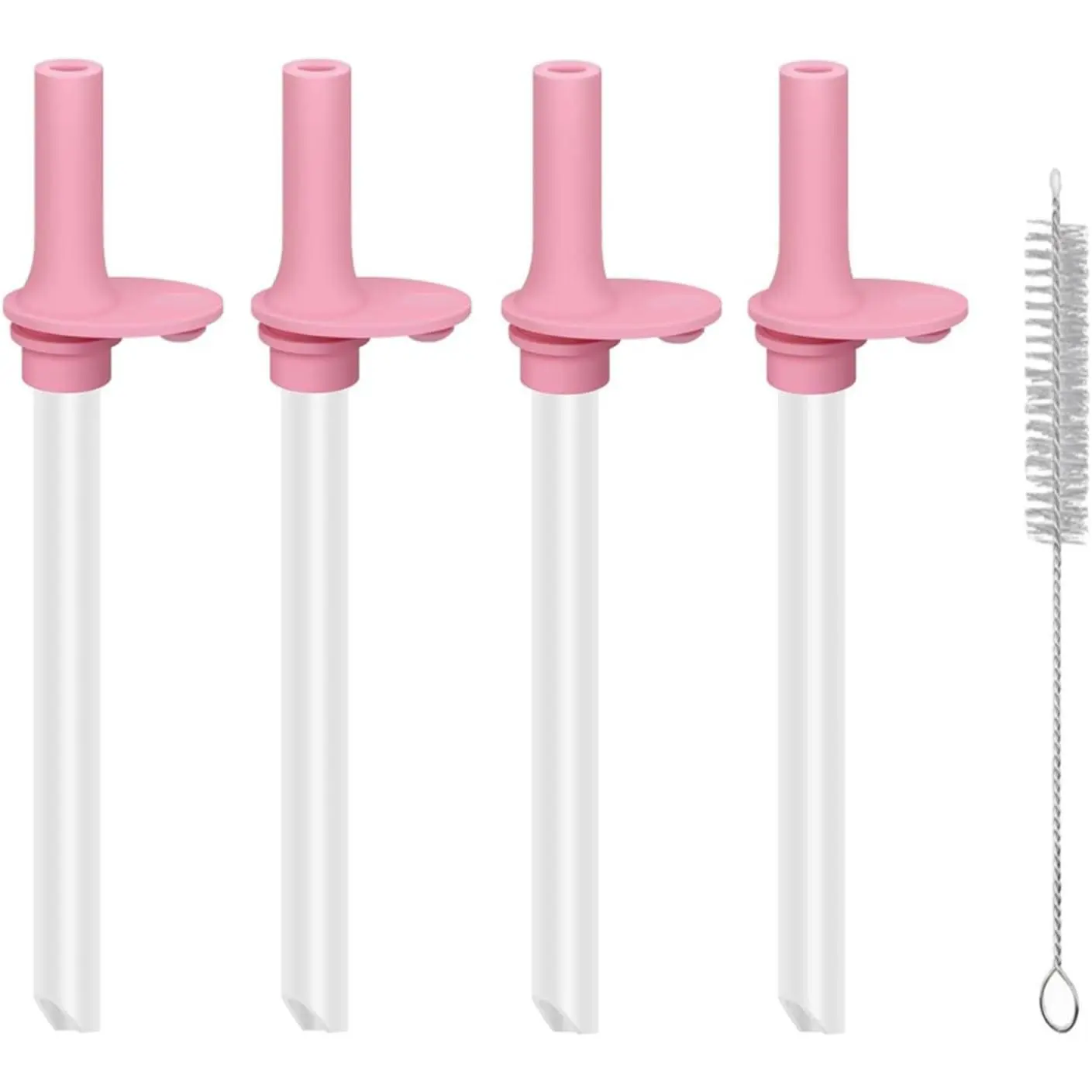 Straws Compatible With YAYA 12oz My First Travel Tumbler with 1 Cleaning Brush, Pack of 4 (Rose Red)