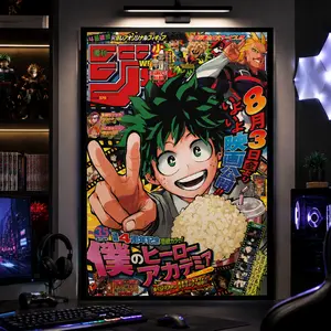 My Hero Academia Anime Poster Canvas Wall Art Deku Izuku Midoriya HD Print Japanese Manga Decor Bedroom Living Room Gaming Room Aesthetic Wall Decoration Gift for Anime Fans