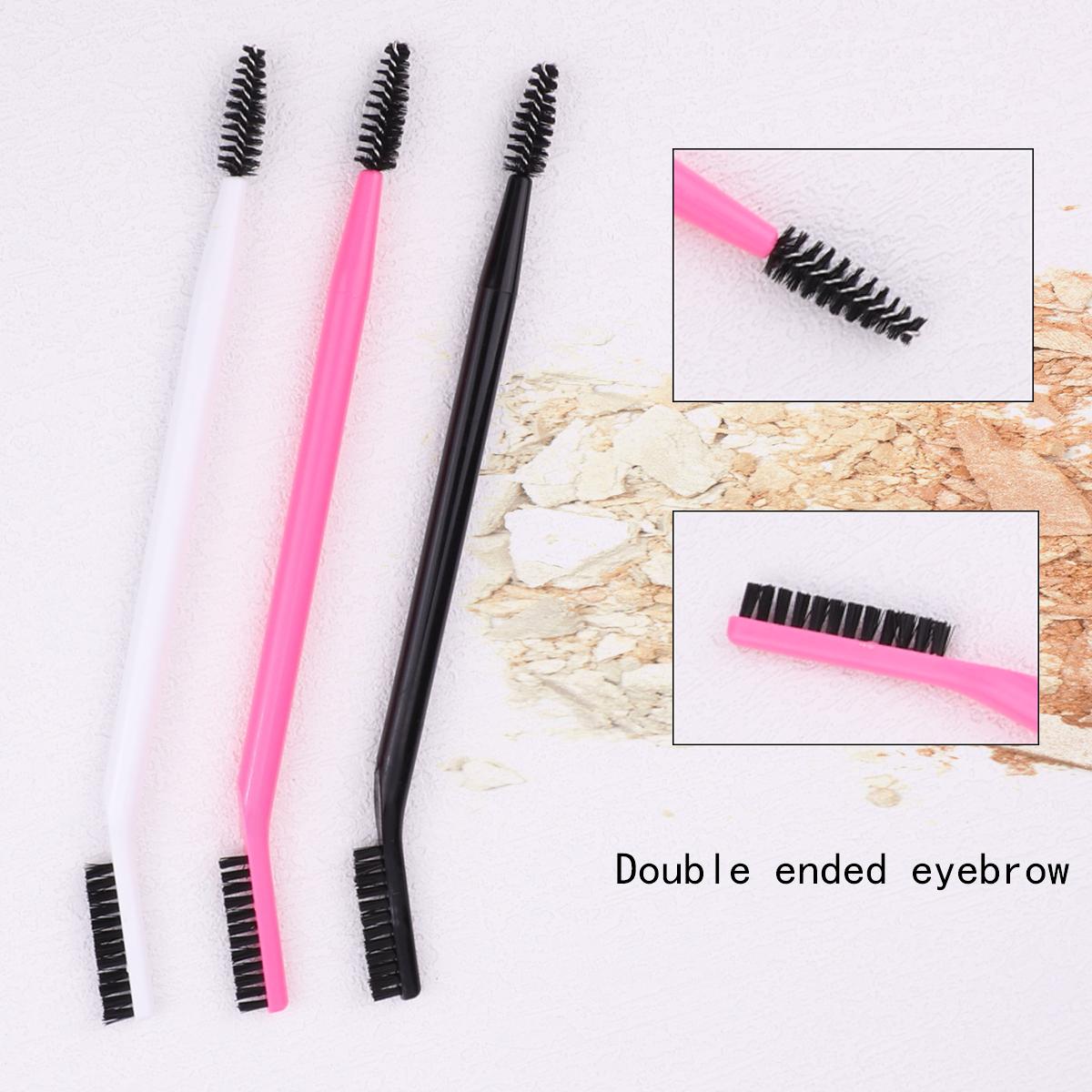 Thin But Stiff Multi-function Dual-ended Eyebrow & Eyelash Brush, 3 Counts Professional Makeup Tools for Women & Girls, Valentine's Day Gift