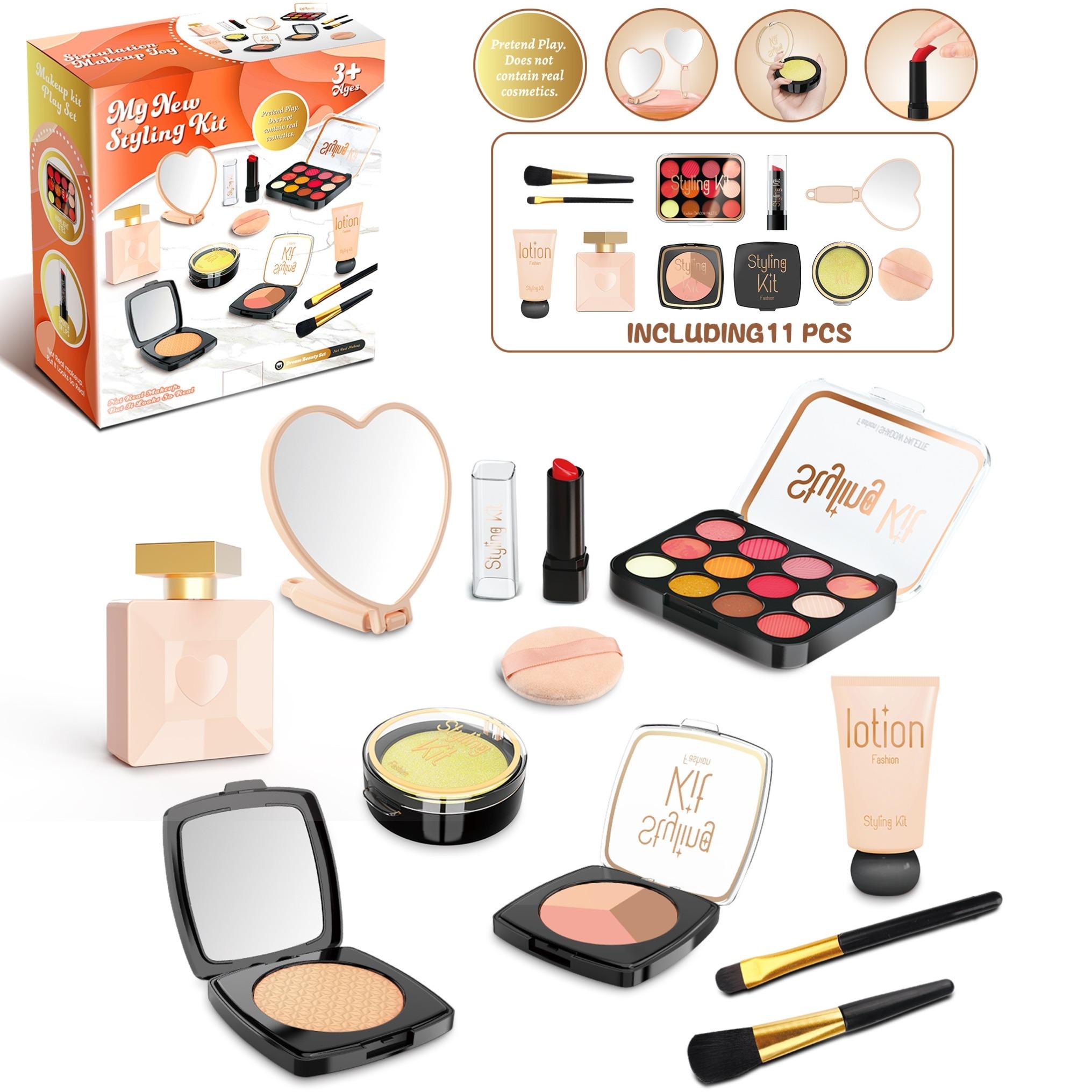 Pretend Makeup Toy, 1 Set Simulation Cosmetic Toy, Pretend Play Makeup Toy for Girls, Birthday Gift for Kids
