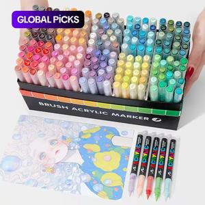 acrylic double-ended paint marker set, 168 colors/set acrylic paint marker pen, coloring materials, multipurpose art supplies paint pen for wood, plastic, glass, metal, cardboard, diy projects, teen girl gifts, drawing tools