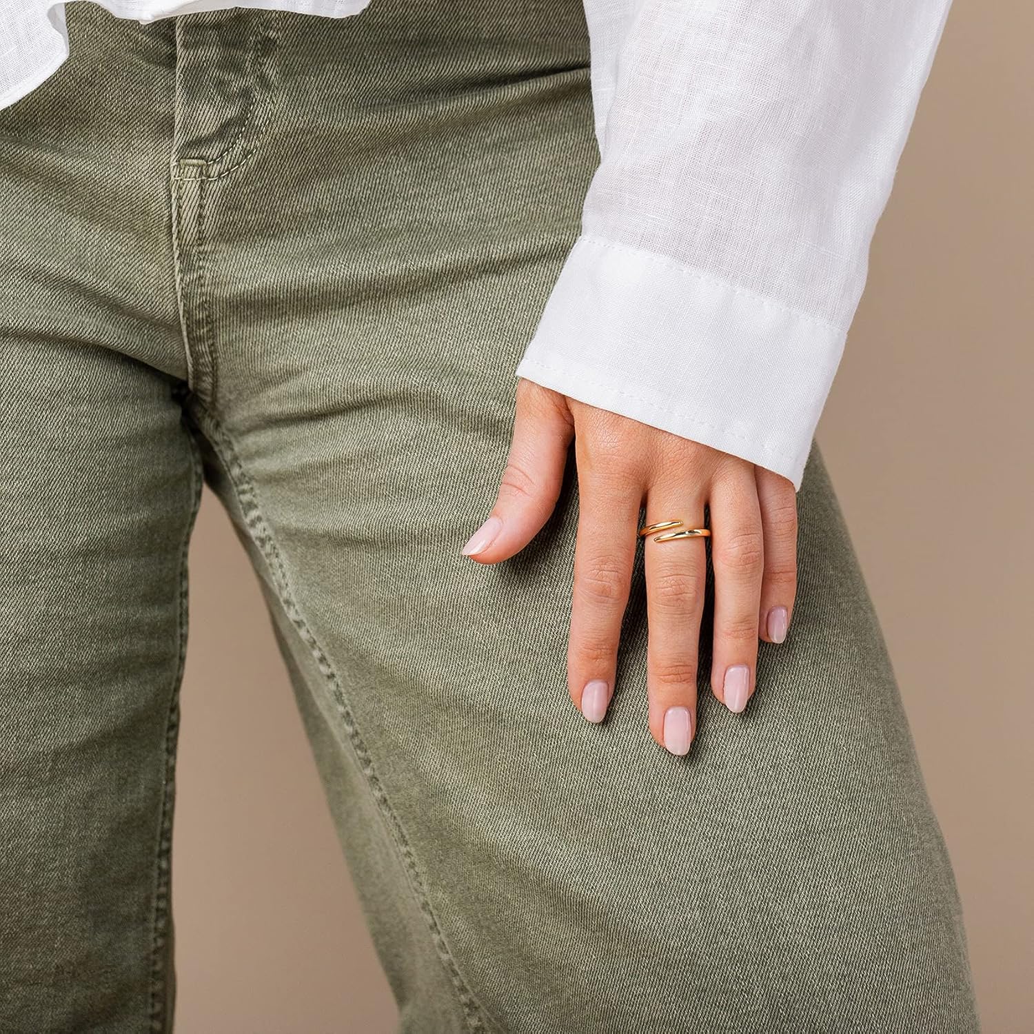 14K Gold Plated Open Twist Eternity Band for Women