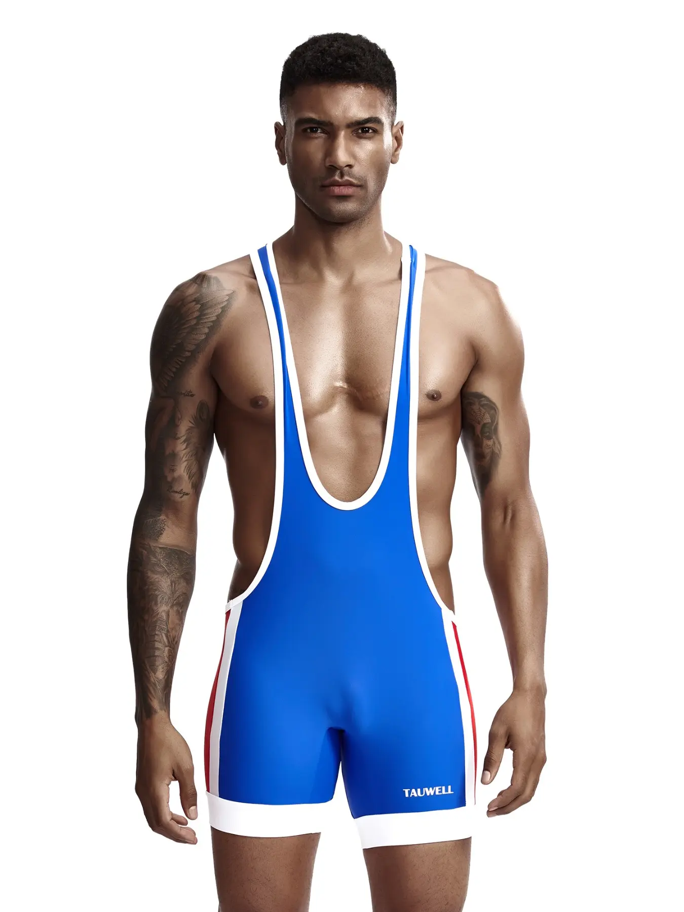 Tauwell Professional Wrestling Suit for Men, High Elasticity Full-Body Fitness Wear, Weightlifting Cycling One-Piece Training Vest, Fitness Activewear, Athletic Sportswear, Fitness Clothing, Gym Workout Sportswear
